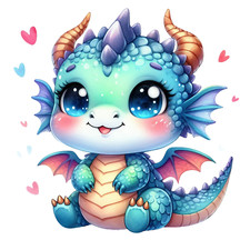 Wandtattoo Aufkleber Kawaii Baby Drache Wandaufkleber 18X18 cm Groß