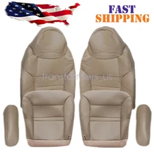 For Ford Excursion 2000 2001 Driver Passenger Bottom Top Leather Seat Cover Tan