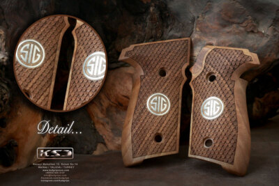 KSD Marke Sig Sauer P228 / P229 kompatibel Walnuss Griffe Dragon Skin