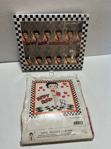 Betty Boop Shower Curtain Hooks Strike a Pose Leg Heel Plus Shower Curtain Rare