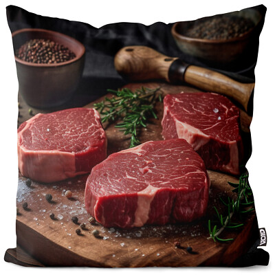 Steak Grillen Raw Beef Kissenbezug Rindfleisch Kochen Grillfest Fett kg steak f