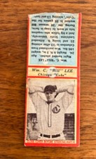 1934 Diamond Matchbook Covers WM. C. "Bill" Lee Red Border