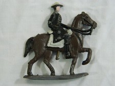 Vintage Toy Horse Soldier Metal Saddle Reins Hat Uniform Sword Calvary Infantry