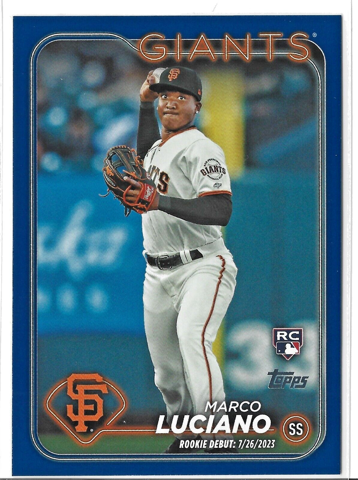 2024 Topps Update #US217 Marco Luciano RC ROYAL BLUE Debut San Francisco Giants