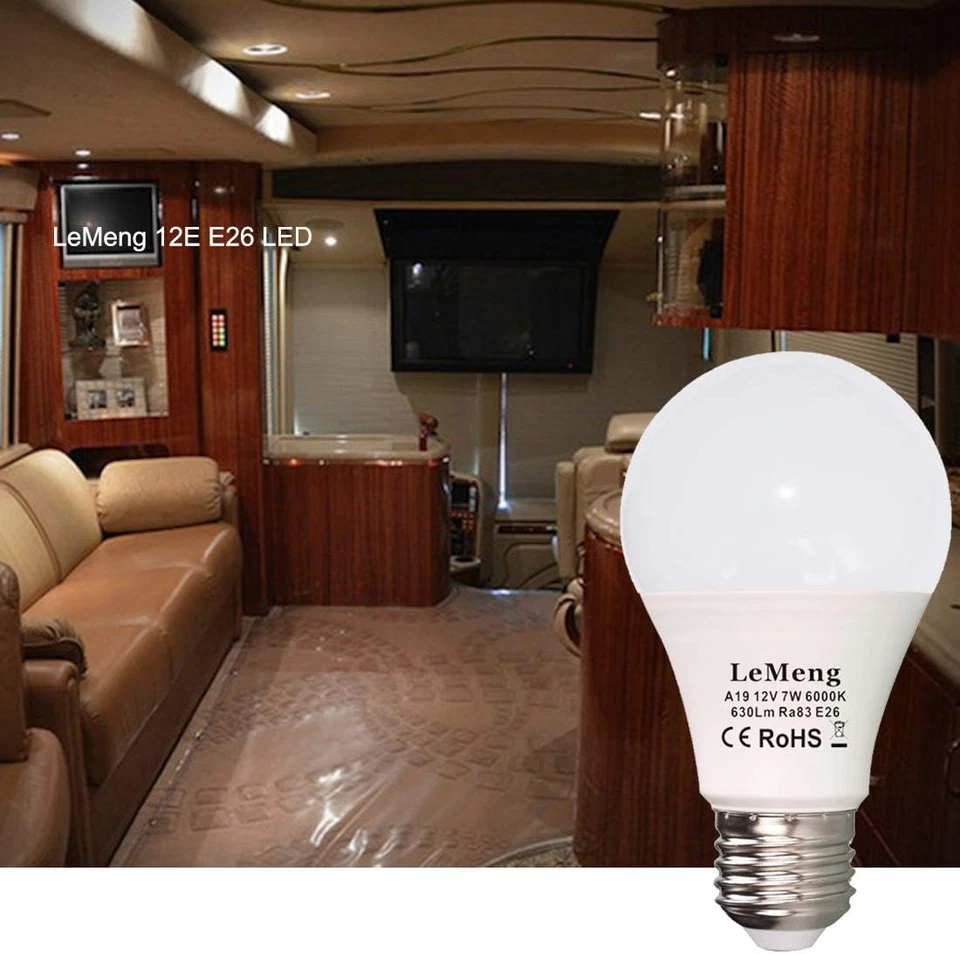 12V LED Light Bulb 7W 630Lm Low Voltage E26 Base (6000K Daylight White) AC/DC 12 - Image 4 of 4