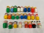 Huge Lot of 26 Vintage Fisher Price Little People Figure Lot Plastic People Dog