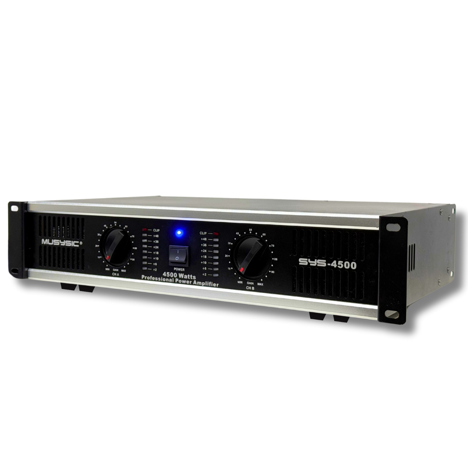 Professional Power Amplifier 2 Channel Rackmount DJ Stereo 4500W Amp by MUSYSIC
