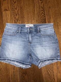 Abercrombie Kids Girls Midi Jean Denim Shorts Size 15/16