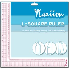 12inch Acrylic L-Square Sewing Ruler   Professional 3mm Thick Clear Right Ang...