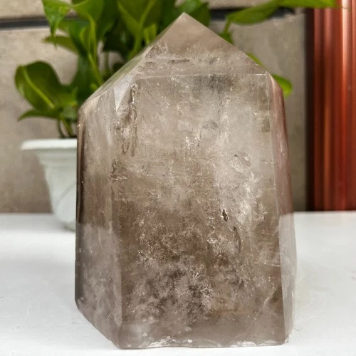 1968g Rare Natural Tea crystal Quartz Crystal Hexagon Tower