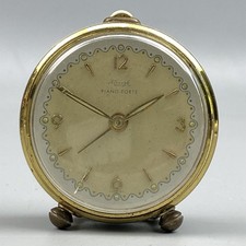 Reloj despertador vintage Kienzle piano-Forte años 50 Mid-Century decoración oro/crema