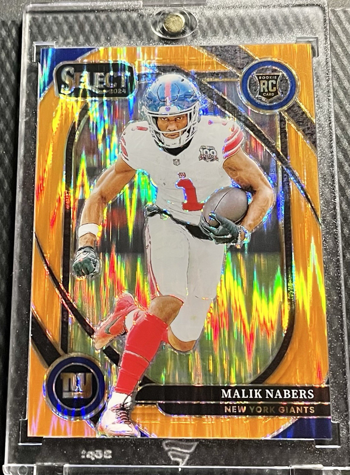 2024 Panini Select Malik Nabers Giants RC 178/399 Club Orange Flash Prizm #220