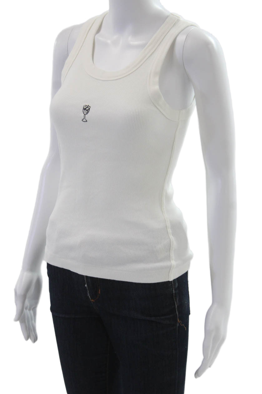 Universal Thread Women Basic White Sleeveless Tan… - image 2