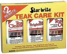 Teak Wood Cleaner Brightener & Oil Kit for Outdoor Furniture Decks Boats Marine