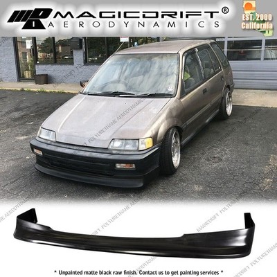For 88-91 Honda Civic Zenki Style Front Bumper Lip Spoiler Splitter PU
