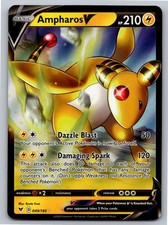 Carta Pokémon Holo Ampharos V 049/185 2020 ultra rara tensione vivida quasi nuova
