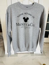 Disney Pullover Custom Sweatshirt, Gray, Adult, Medium