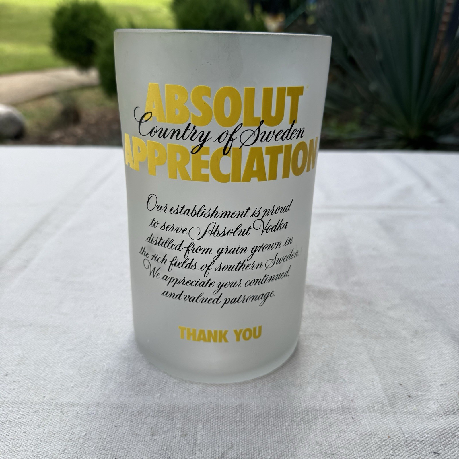 Absolut Vodka Glass Bottle Appreciation Tip Jar Advertising Bar Decor Rare 2000s