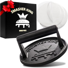   - Premium Cast Iron Smash Burger Press Incl. 25 Pcs of Patty Paper, Burger Sma