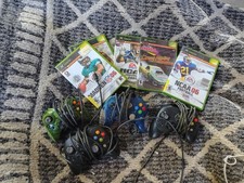 Vintage Lot Of 5 Xbox Games And 4 Controllers