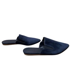 Jenni Kayne Suede Mule Women's 5/35 Navy Blue Pointed Toe Flat Slide Shoe