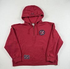 Disneyland Resort Size XL Hooded 1/4 Zip Pullover Sweatshirt Red Micky