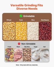 Electric Grain Mill Grinder, 110 lbs/H Commercial Spice Grinders, 1500W Cast Iro