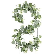 Gypsophila Artificial Eucalyptus Garland 2 Pack, 5.8Ft Faux Baby Breath White