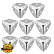 uxcell 8pc Silver Tone 25mm Metal Box Corner Protectors