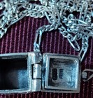 Vintage 925 Sterling Silver Necklace Pendant Square Prayer Trinket Box Christian — photo 8