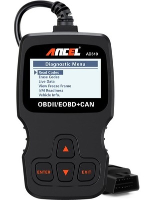 ANCEL AD310 Classic Enhanced Universal OBD II Scanner Car Engine Fault Black 