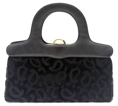 Black Velvet After Five Velvet Frame Vintage Handbag Glamour Elegant Dark