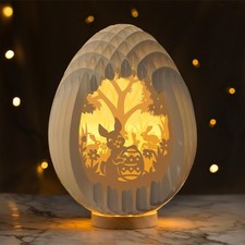 Lighted Easter Egg Centerpieces for Tables Paper Easter Decoration Bunny