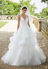 Morilee Ball Gown Tulle Sequin Beaded Wedding Dress 5818 Stella Ivory Size 10