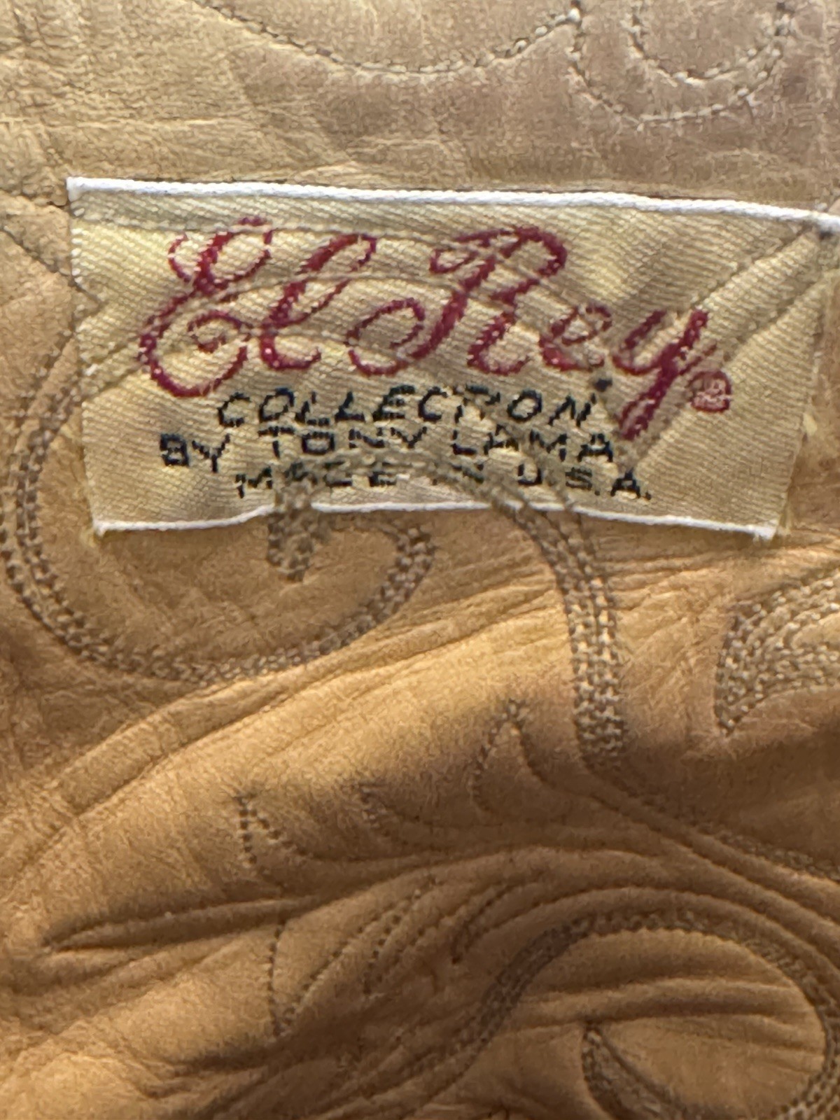 Vintage Men’s Tony Lama El Rey Cowboy Boots Size 12 D Cognac Leather Made In USA