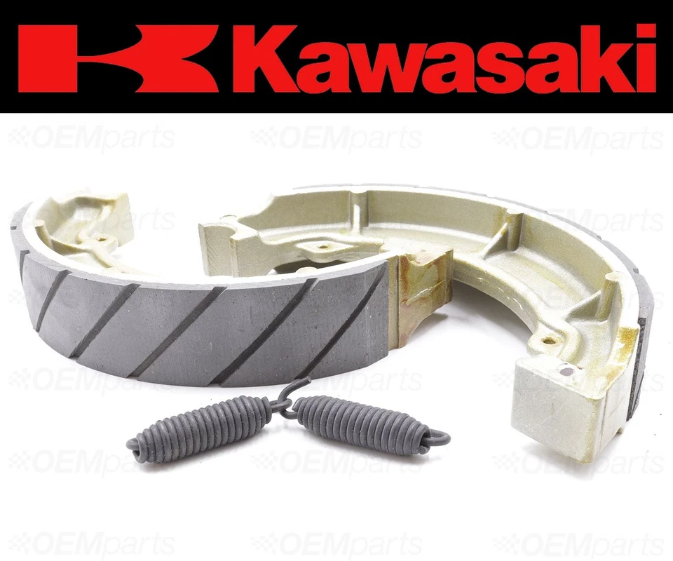 Juego de (2) zapatas de freno y resortes traseros ranurados al agua Kawasaki #41048-1069 Foto 3 de 4