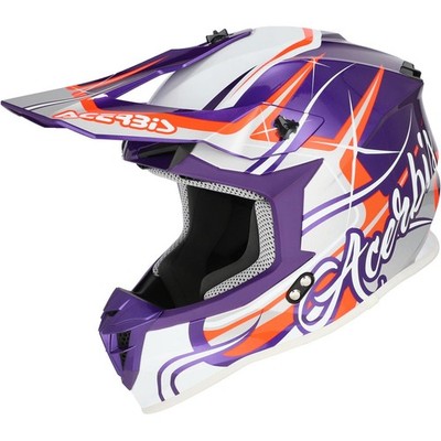 Acerbis Motocross-Helm Linear 22-06 Lila/Weiß