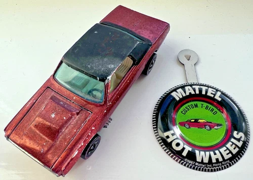 Vintage 1967 Redline Hotwheels Custom T-Bird in Copper with White Interior & Pin