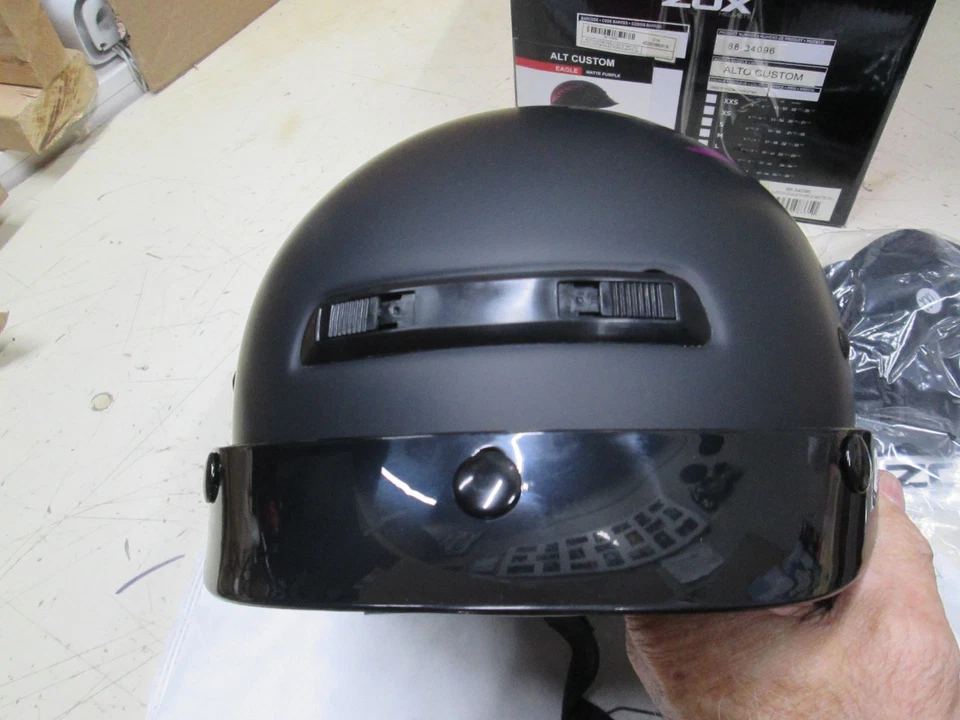 CASCO DE MOTO ZOX - SHORTY OPENFACE - PUNTO - 2XL PÚRPURA ÁGUILA NEGRO MATE Foto 3 de 4