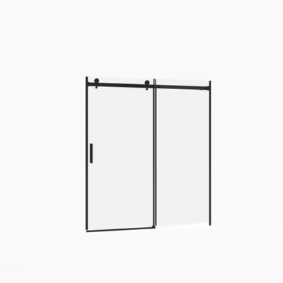 56-60''W x 72''H Frameless Sliding Shower Door,Matte Black Finished With Buffer