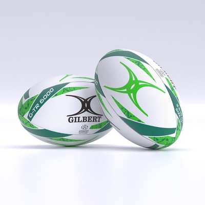 Gilbert Rugby G-TR6000 Trainingsball - weiß/grün - Größe 4 - kostenloser Versand