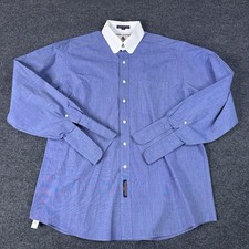 Vintage TOMMY HILFIGER Shirt Mens 15.5 35 Button Up Cuffs EUC White Collar