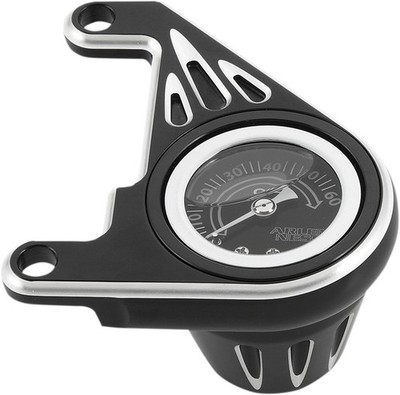 Arlen Ness Deep Cut Oil Pressure Gauge Kit Black #15-668 Harley Davidson