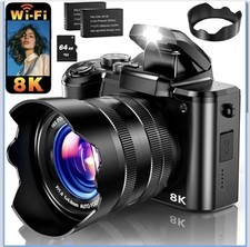 8K Digital Cameras for Photography with WiFi,Autofocus 88MP Vlogging Camera