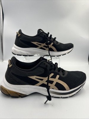 Asics Womens 7.5 Gel Kumo Lyte 2 Black Champagne Lace Up