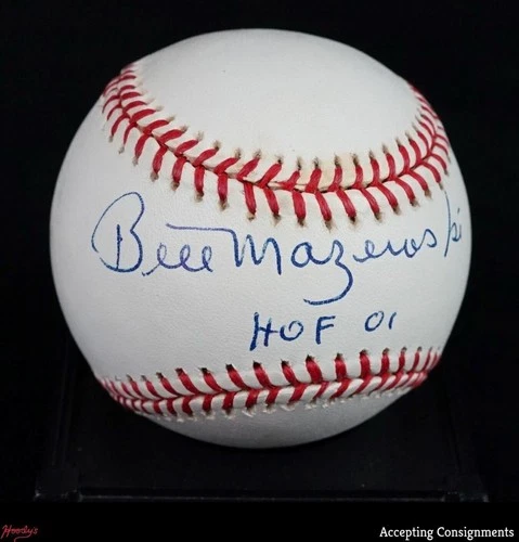 Bill Mazeroski Signed Inscribed "HOF 01" Rawlings ONL Baseball AUTO JSA COA
