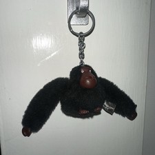 Kipling Lesley Monkey Charm Keychain Thumbsucker In Black