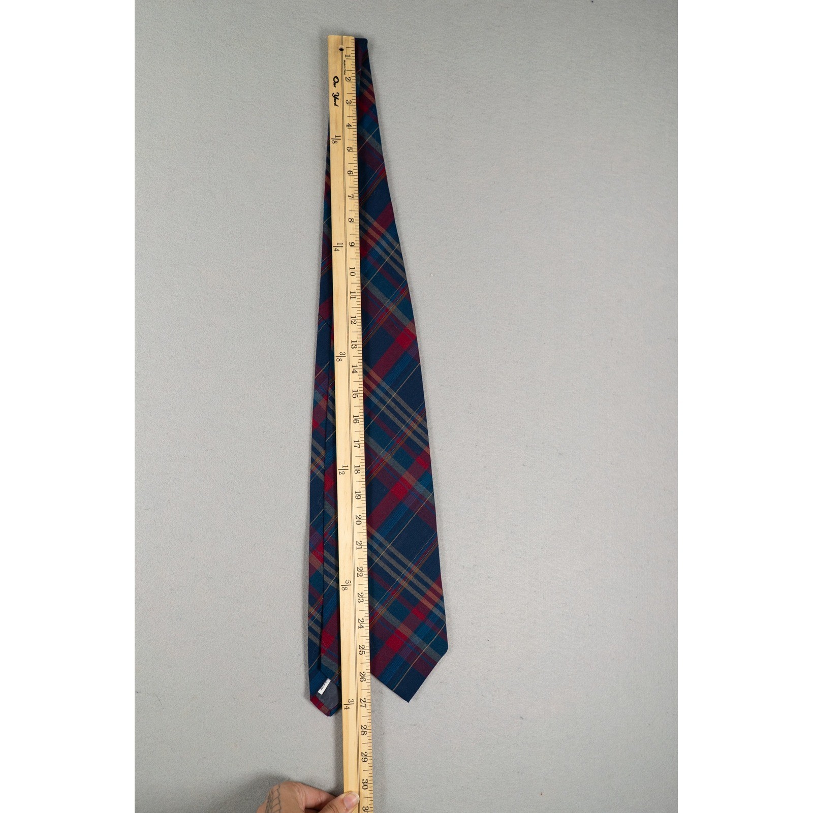 Pendleton Mens Necktie A219-817 Plaid Woven Navy Red Tan Made in USA image 5