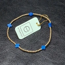 enewton Gold Filled Beaded Stretch Bracelet Whit Blue Min Crosses. E36.0735