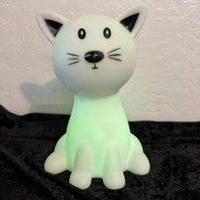 LED Children's White Cat Night Light Colorful Safe Plastic Battery Operated